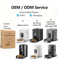 Comedero Automático Inteligente para Mascotas de 2L/67.63oz, Dispensador de Alimentos Lento, ABS de Grado Alimenticio, Acero Inoxidable, Universal 110-240V para Perros y Gatos