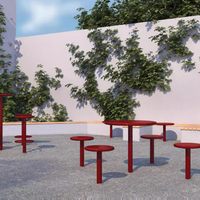 Ensemble table et chaises rondes en aluminium intégré de style nordique haut de gamme pour cour, café en plein air et espaces de loisirs extérieurs
