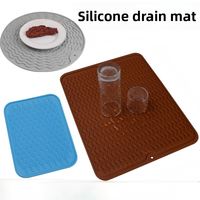 Tapis de séchage antidérapant en silicone résistant à la chaleur, tapis de drainage, tapis de table de cuisine, tapis de comptoir de bar pour verres, tapis de protection pour friteuse à air et four