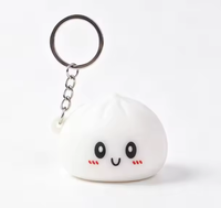Porte-clés anti-stress mignon en forme de boulette lumineuse simulée, jouet à presser pour la décoration de sac à dos