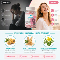 OEM Private Label Gommes Libido Booster pour Femmes Saw Palmetto Maca Herbes Naturelles Désir Sexuel Énergie Humeur 60 Gommes
