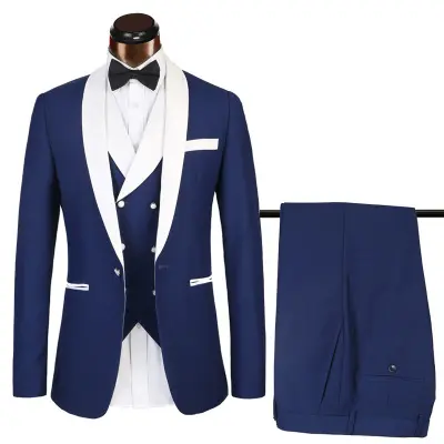 नैनचांग Xihui सूट सेट रॉयल रंगीन जाकेट के लिए शाही नीले रंग की शादी सूट पुरुषों