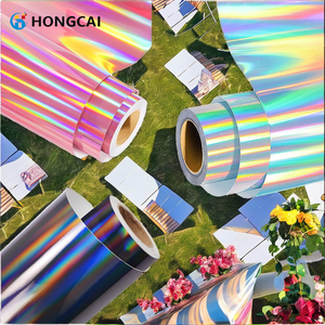 Film PVC holographique irisé permanent Hong pour transfert d'eau, rouleau de vinyle 12 po (30 cm) x 2,95 pi (0,9 m), imperméable, facile à découper, adhésif - Product Image 2