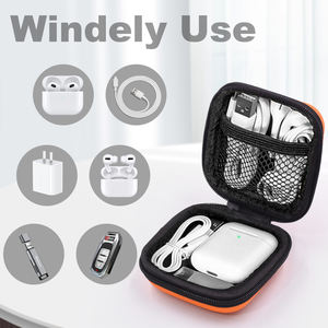 Heißer Verkauf OEM Tragbare <span class=keywords><strong>EVA</strong></span> Kopfhörerhülle Wasserdichte <span class=keywords><strong>EVA</strong></span> Datenkabeltasche Hochwertige Quadratische Ohrhörer-Hülle mit Karabiner - Product Image 4