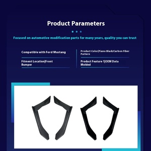 Protector de Esquina para Parachoques Delantero de <span class=keywords><strong>Mustang</strong></span> MK6.5 2018-2023, Material ABS Resistente, Venta Caliente - Product Image 4