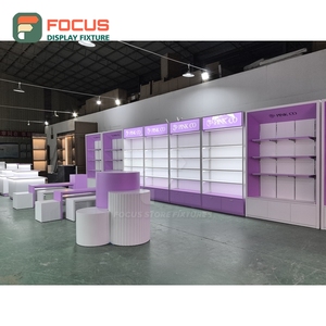 Vitrina Moderna para Pelucas con Puerta de Vidrio, Cajón, Estante e Iluminación, Mueble Central para Exhibición de Pelucas - Product Image 4