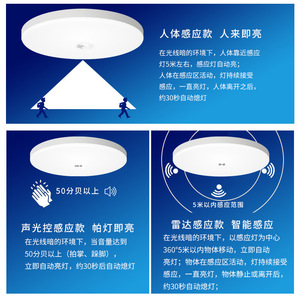 LED Motion <b>Sensor</b> Ceiling <b>Light</b> 30M Coverage <b>Indoor</b> Energy Saving Lighting Fixture for Hallway Property Use - Product Image 5