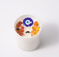 Bougie parfumée amusante contre le mauvais œil - Bougie artisanale en cire de soja Décoration de la maison pour les fêtes et Diwali Bougie originale en verre