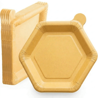 Assiettes jetables et réutilisables en papier biodégradable multicouche de 9,5 pouces, empilables, qualité alimentaire, pour salades, usage commercial, pelables