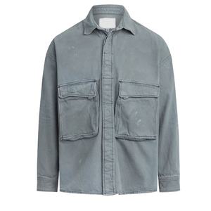 เสื้อแจ็คเก็ตยีนส์สไตล์วินเทจสำหรับผู้ชาย แต่งกระเป๋าแบบพับได้ ราคาโรงงาน รับผลิตตามแบบ - Product Image 2