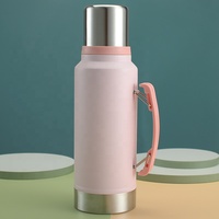 Thermos isolé sous vide 1000ml, Logo personnalisé, sans Bpa, Double paroi, flacon en acier inoxydable 18/8 avec poignée