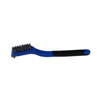 Brosse de lavage de voiture multifonctionnelle à manche courbé, 7 pouces, double tête, poignée antidérapante, en acier inoxydable, pour le nettoyage des interstices de voiture