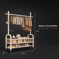 Porte-vêtements compact et élégant en métal à double étagère en maille, idéal pour les petits appartements et l'organisation de la maison
