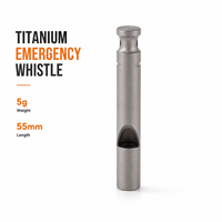 Sifflet d'urgence en titane pur, ultraléger 5g, sifflet de survie avec cordon, équipement de sécurité extérieur pour la randonnée, le camping et la randonnée à dos