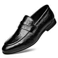 Chaussures pour hommes en cuir souple à enfiler, style décontracté et habillé, vente en gros d'usine à prix abordable