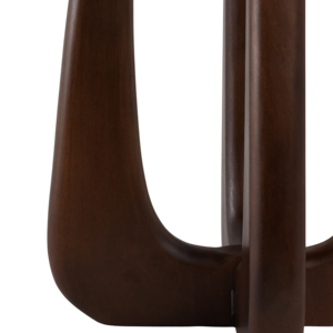 Tavolino con piano in marmo e base scultorea in legno per l'arredamento della casa, comodino per camera da letto, piccoli spazi - Product Image 5