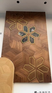 Incrustation de métal lisse Vernis <span class=keywords><strong>pour</strong></span> <span class=keywords><strong>parquet</strong></span> en noyer Planche de plancher en bois Villas Finition brossée Écologique Antidérapant Verrouillage facile à cliquer - Product Image 2