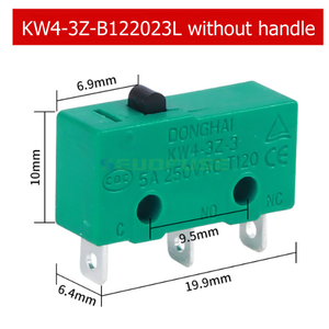 KW4-3Z-3 Kleine Reislimietschakelaar Driepoot Handgreep Roller Knopschakelaar Zilver Contact Microschakelaar - Product Image 5