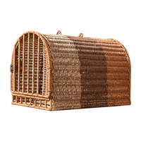 Porte-animaux en rotin écologique, nid portable pour chat, maison de voyage pour animaux de compagnie, maison de couchage intérieure toutes saisons pour chats et petits animaux