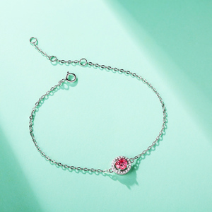 Bracelet en argent sterling 925 pour femme, moissanite rose, design moderne, bijoux fins pour femme, meilleur cadeau pour la fête, en stock - Product Image 4