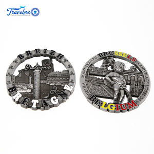 Suvenir perjalanan kreatif Belgia hadiah promosi magnet kulkas kustom lambang 3D berlapis nikel berkilau Aloi seng - Product Image 2