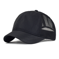 Gorra de béisbol de malla de verano de 6 paneles con visera corta, transpirable, estilo Dad Hat, ajustable, unisex, estilo Trucker, gorra de sol.
