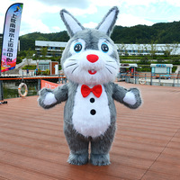 Meilleures ventes 2026 CE 2m/2.6m/3m rose Costume de mascotte gonflable Lapin Ours de dessin animé pour adulte, pour défilés et décorations de Noël
