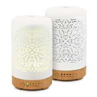 Vente en gros 100ml de diffuseur d'arôme en céramique d'huile essentielle de synchronisation creuse intelligente LED aromathérapie pour la maison hôtel
