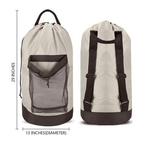 Bolsa de nylon impermeável e grande com cordão, mochila durável com alças de ombro - Product Image 6