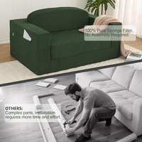 Canapé-lit modulaire minimaliste gonflable, compressé et éco-responsable, convertible et extensible pour salon