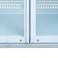 Vitrine réfrigérée commerciale à double porte avec refroidissement direct par air, capacité de 829 L, 8 étagères réglables, marque Richall