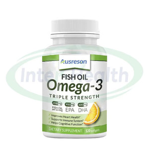 Ausreson OEM Halal Omega 3 Aceite de pescado 1000mg Sabor a limón de alta potencia 900mg EPA 600mg DHA Aceite de pescado líquido ultra puro Softgel - Product Image 2