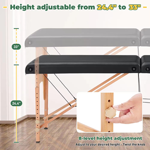 Camillas de Masajes pliables en cuir PU au design de luxe, lit de <span class=keywords><strong>massage</strong></span> réglable en hauteur, tables de <span class=keywords><strong>massage</strong></span> portables - Product Image 6
