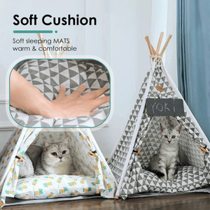 Tentes de luxe solides pour animaux de compagnie <span class=keywords><strong>tipi</strong></span> pour chiens et chiots chat Portable emballé dans une boîte lavable et adapté aux voyages coussin épais pour animaux de compagnie - Product Image 3