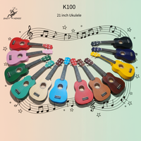 Factory Customized Wholesale Stringed Musical Instrument Colorful Children Mini 21 Inch Ukulele