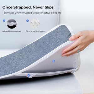 Cobertura de colchão de espuma de memória com Cooling Gel & Bamboo Charcoal, Bed <span class=keywords><strong>Topper</strong></span> Espuma Colchão para Hotel Project, Tampa removível - Product Image 6