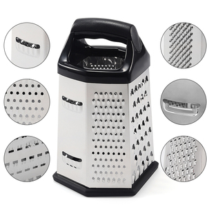 6 Sided Stainless Steel Grater with Box Cheese Grater <b>Vegetable</b> Cutter - Product Image 2