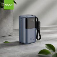 Batteries externes personnalisées grande capacité avec écran LCD numérique, charge rapide rétractable PD 100W, vente en gros, 20000mAh