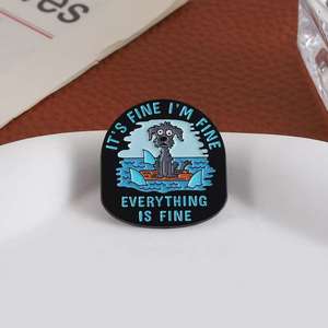 Épingle mignonne en métal peinte en forme de chiot avec placage nickel noir, en alliage de zinc, accessoire de vêtement amusant sur le thème des animaux de compagnie - Product Image 4