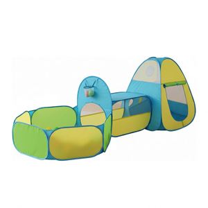 Tente de jeu pop-up 3-en-1 pour enfants avec tunnel et piscine à balles, pour intérieur et extérieur - Product Image 1