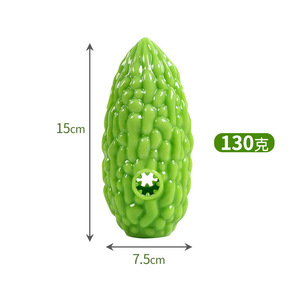 Evcil hayvanlar için acı kavun interaktif köpek oyuncaklar sebze köpekler gıcırtılı TPR acı kabak çiğneme diş çıkartma oyuncakları - Product Image 3