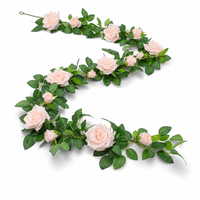 Guirlande de roses artificielles en soie de 6,5 pieds pour la décoration de mariage, d'escaliers, de portes et de jardins - Vente en gros