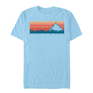 T-shirt en coton premium avec motif paysage montagneux, col rond, décontracté, personnalisé pour homme, OEM ODM Marque Privée - Product Image 1