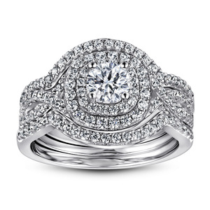 Trendy 925 Silver Rhodium Plated Stackable CZ <b>Ring</b> Necklace Earrings <b>Set</b> Simple Geometric Zirconia Jewelry for <b>Women</b> Gift Party - Product Image 3