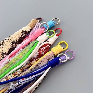 Style Ins Bag DIY Fashion Long Flower <b>Lace</b> Handmade Key Chain <b>Rope</b> Colorful Long Tassel Keychain Mobile Phone Bag Decoration - Product Image 3