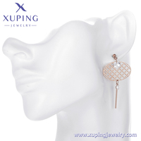 Boucles d'oreilles exquises en acier inoxydable plaqué or rose avec zircon artificiel, bijoux XUPING 99430