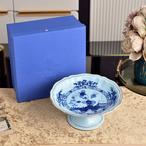 Plato para Frutas de Porcelana de Estilo Italiano Retro Clásico, con Base Alta, Esmaltado, Duradero, Ecológico, Personalizable, Vajilla para Hotel - Product Image 3