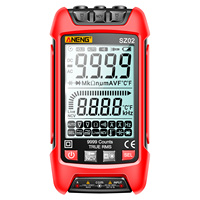 SZ02 Multimeter Digital cerdas, rentang otomatis 9999 hitungan NCV pengukur Universal genggam multifungsi Voltmeter Ammeter