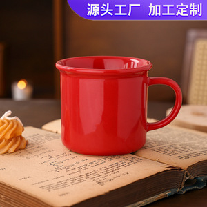 Taza de Cerámica Personalizada Pequeña Roja con Imitación de Esmalte, Impresión de Logotipo, Regalo Empresarial, Comercio Electrónico Transfronterizo - Product Image 3