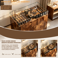 Vitrine de présentation de bijoux de luxe personnalisée GZowin avec cadre en bois, parois en verre, éclairage LED, design durable et facile à nettoyer pour les magasins de détail